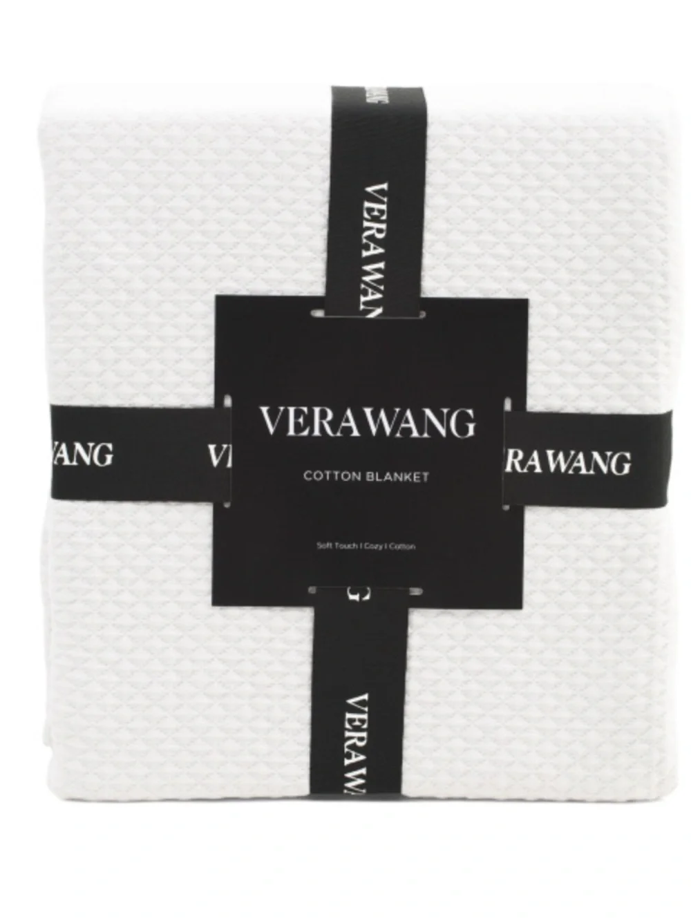 Vera Wang White Textured Cotton Blanket